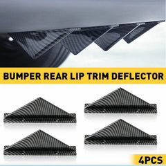 4x Car Lip Bumper Rear Diffuser Shark Splitter Accessories Fins Carbon Fiber USA 6B93BC-57