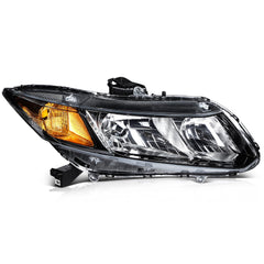 For 2012-2013 Honda Civic 2Dr/2012-2015 4Dr Black Left+Right Headlights Assembly 6B93BC-57