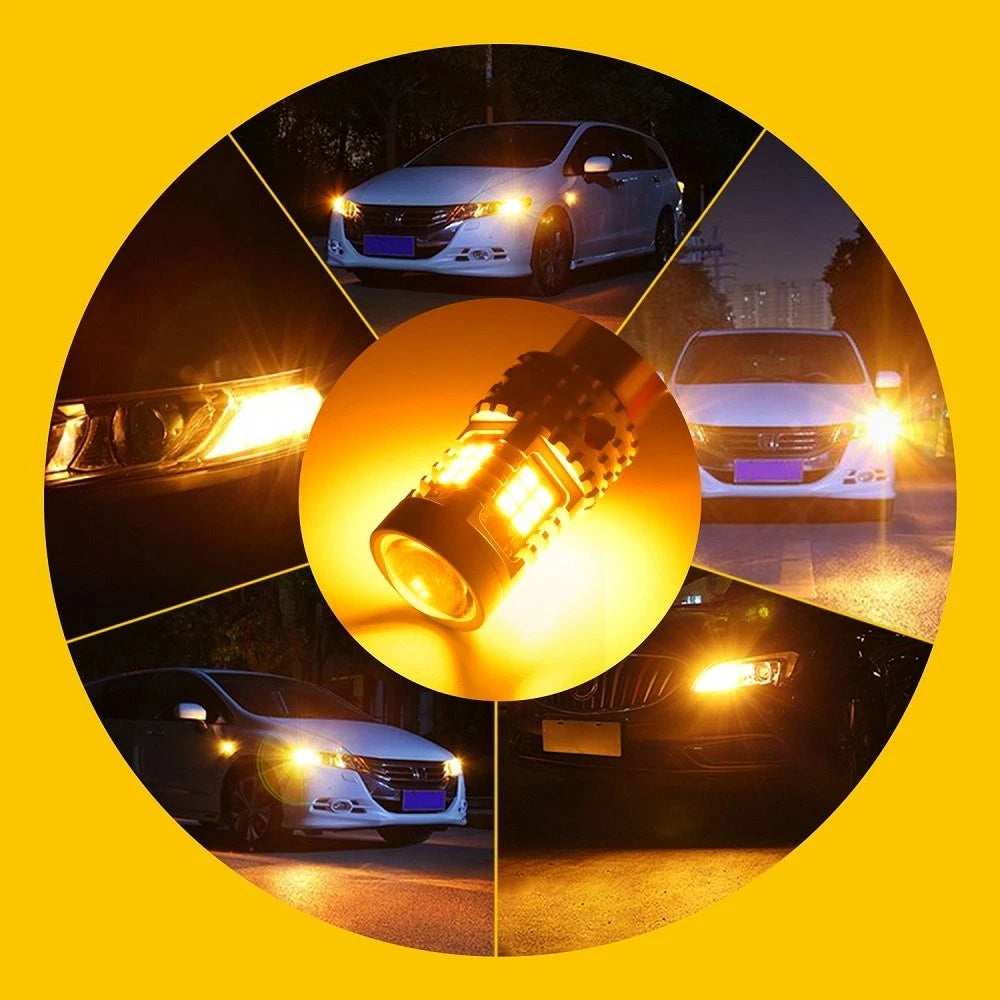 2x AUXITO Amber 7443/7440 LED Front Turn Signal Light Bulbs Canbus Error Free EA AUXITO
