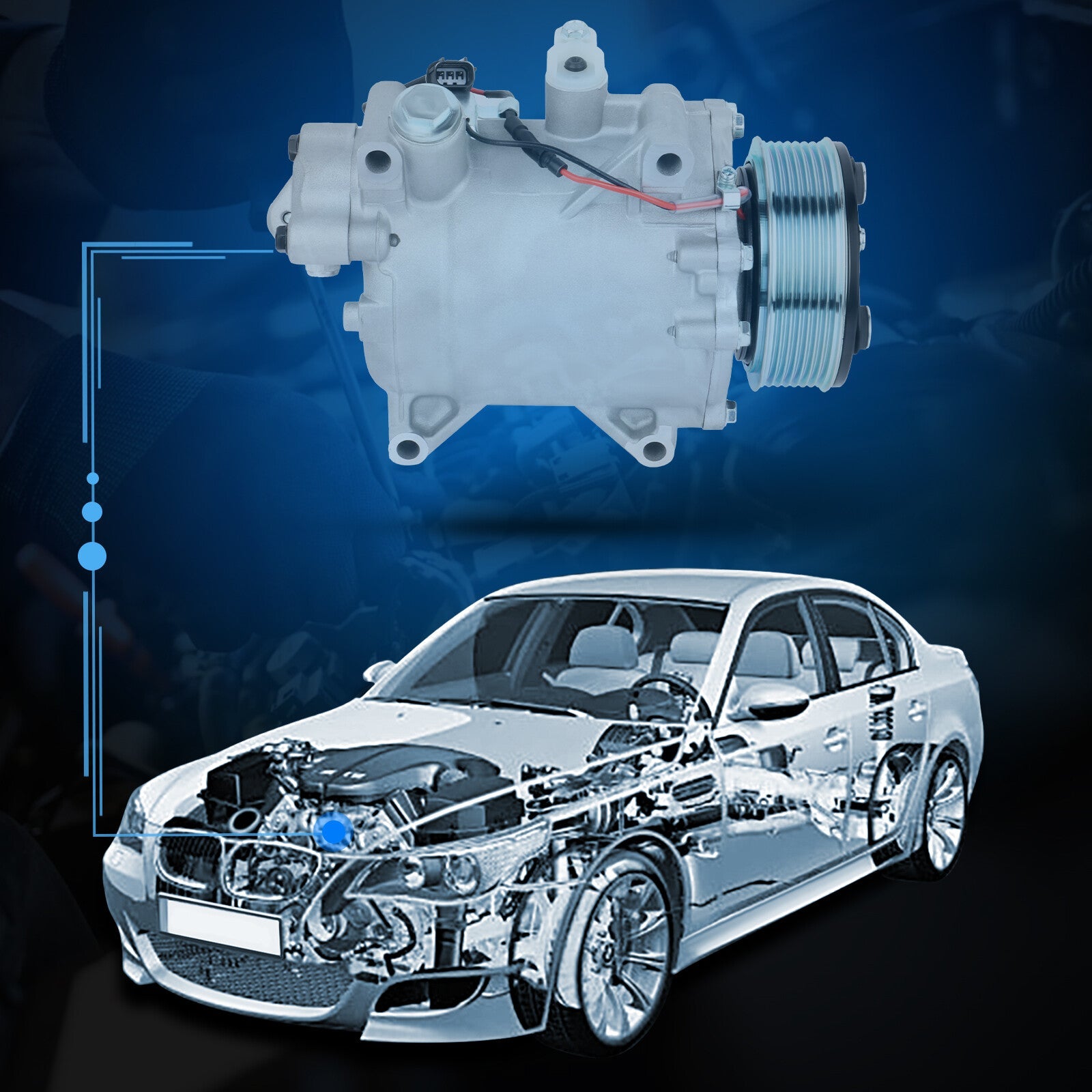 ECCPP A/C AC Compressor For Acura TSX 2.4L 2009-2010 2011 2012 2013 2014 ECCPP