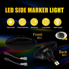 For 2004-2009 Mazda 3 LED Fender Side Marker Light Sequential Turn Signal Lamp A 6B93BC-57