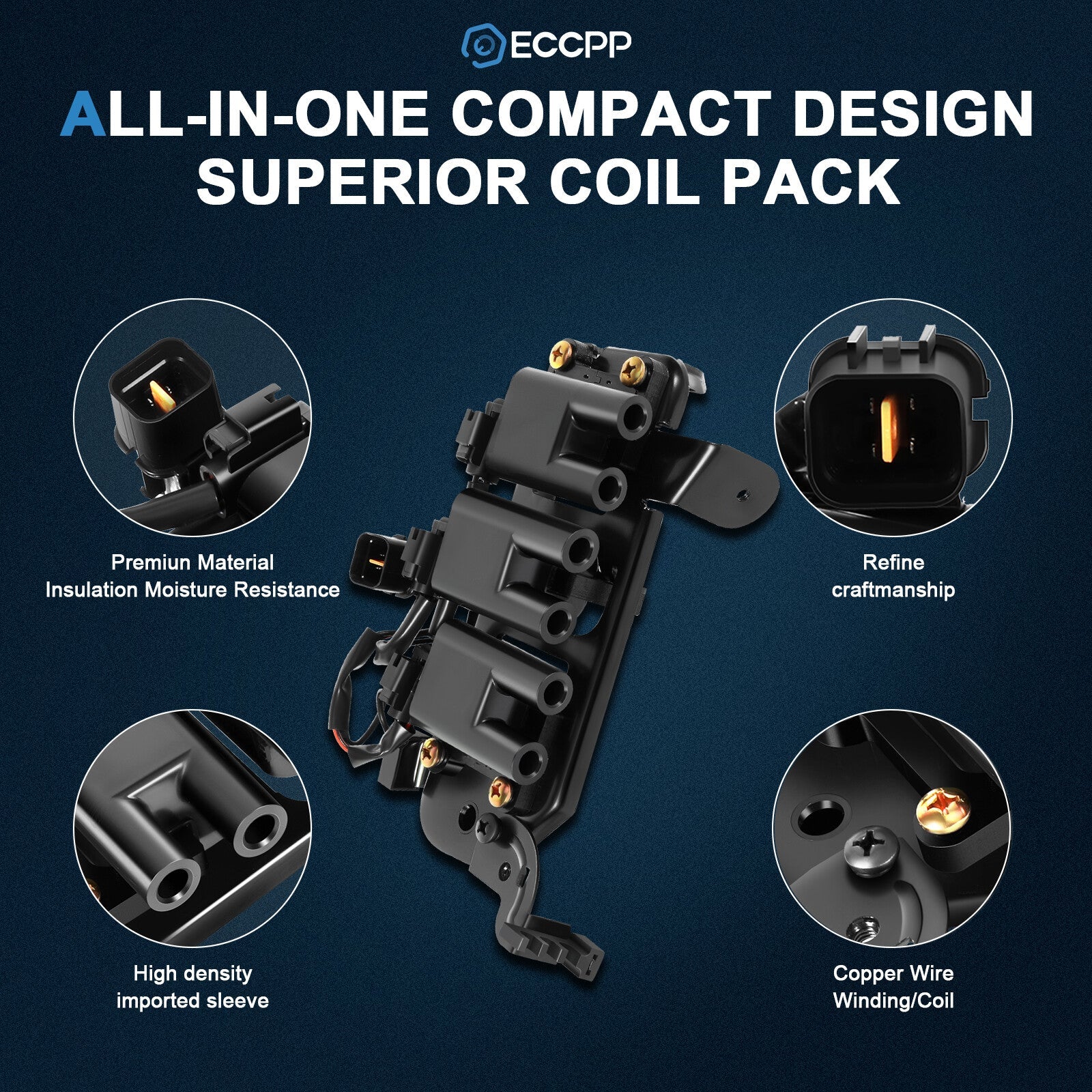 ECCPP Ignition Coil For 2.7L V6 Hyundai Santa Fe 2001 2002 2003 2004 2005 2006 ECCPP