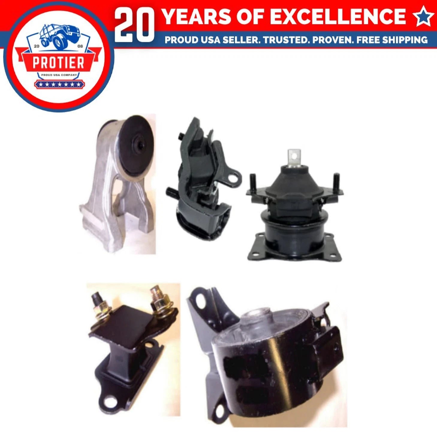 Motor & Trans Mount 5PCS for 2005-2006 Honda Odyssey 3.5L VTEC EX/ LX w/o Sensor 6B93BC-57