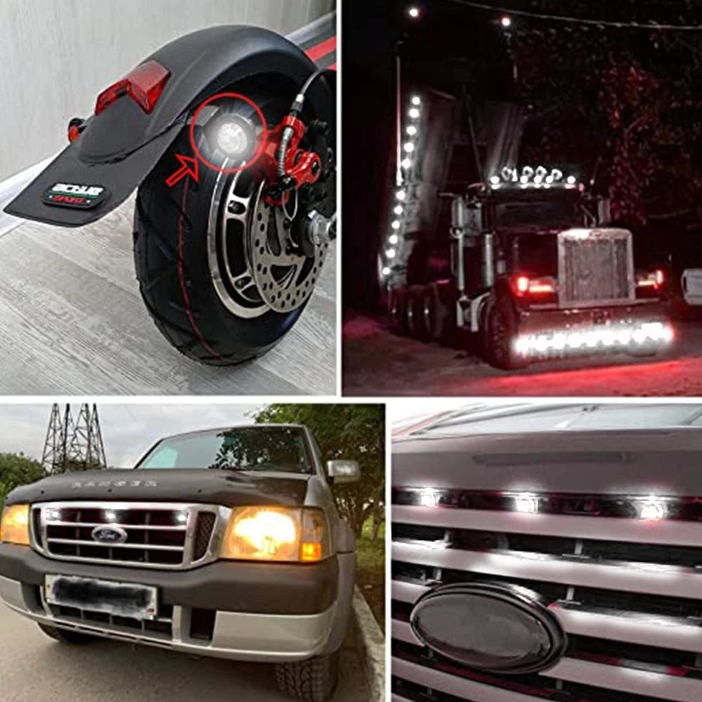 10x Smoked White 3/4" Bullet Round LED Side Marker Lights for Trailer Truck RV A 6B93BC-57
