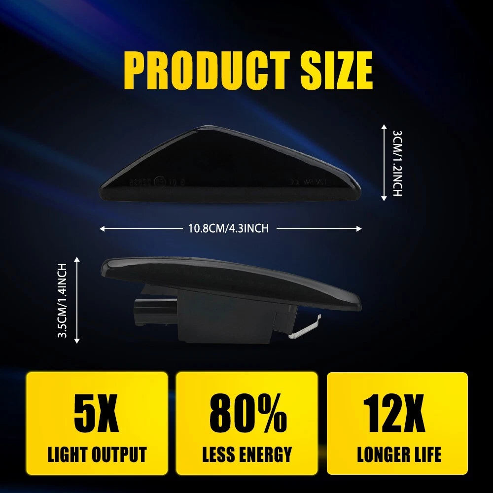 2X Dynamic Blink Fender LED Side Marker Light For BMW X3 F25 X5 E70 X6 E71 E72 A 6B93BC-57