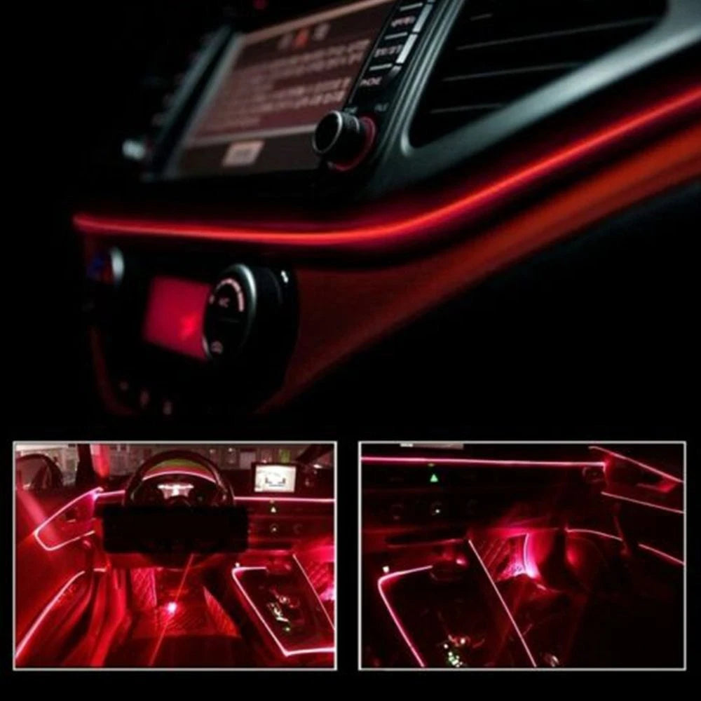 Red LED Car Accessories Interior Decor Atmosphere Wire Strip Light Lamp 5M EA 6B93BC-57