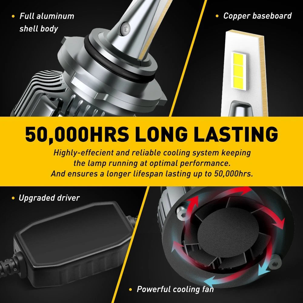 AUXITO 9006 HB4 LED Headlight Bulbs Low Beam Kit 6500K White 16000LM Y13 EOA AUXITO