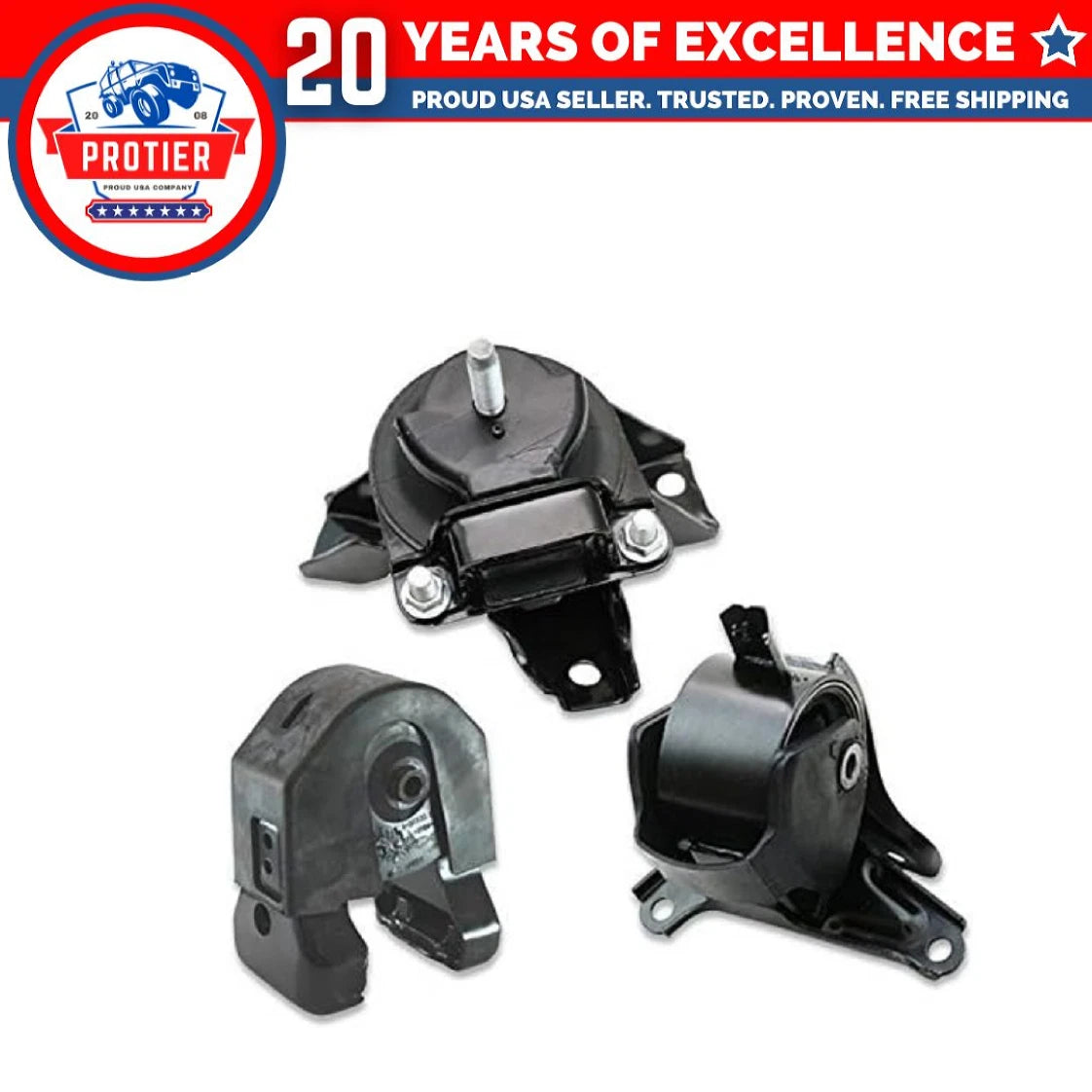 Engine Motor & Trans Mount 3PCS Set for 2006-2008 Hyundai Sonata 2.4L Replaces 6B93BC-57