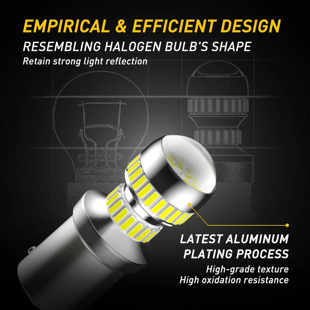 SUPER BRIGHT LED Tail Brake Stop Reverse Parking Signal Turn Light Bulbs White 6B93BC-57