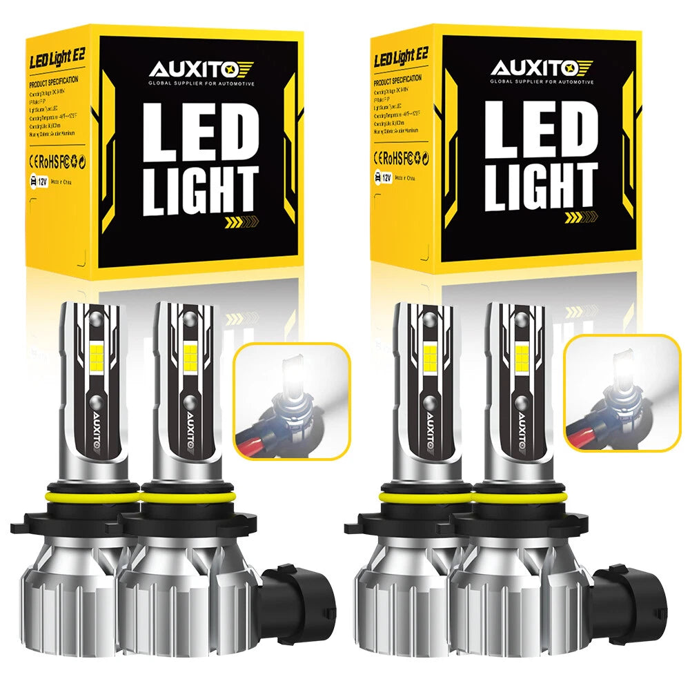 4X AUXITO 9005 9006 LED Headlight Kit Bulbs High Low Beam White 80000LM EOA AUXITO