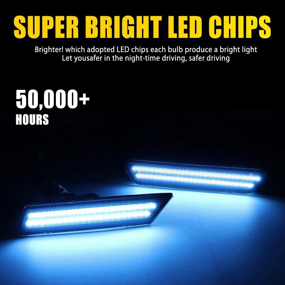 4PCS For 2010-2015 Chevy Camaro Front Rear Dynamic LED Side Marker Lights Blue A 6B93BC-57