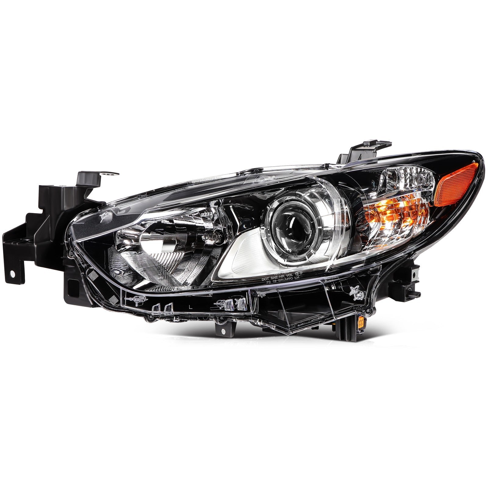 ECCPP Headlights Assembly For Mazda 6 Sport 2.5L 2014-2017 Pair Kit Black Amber 6B93BC-57
