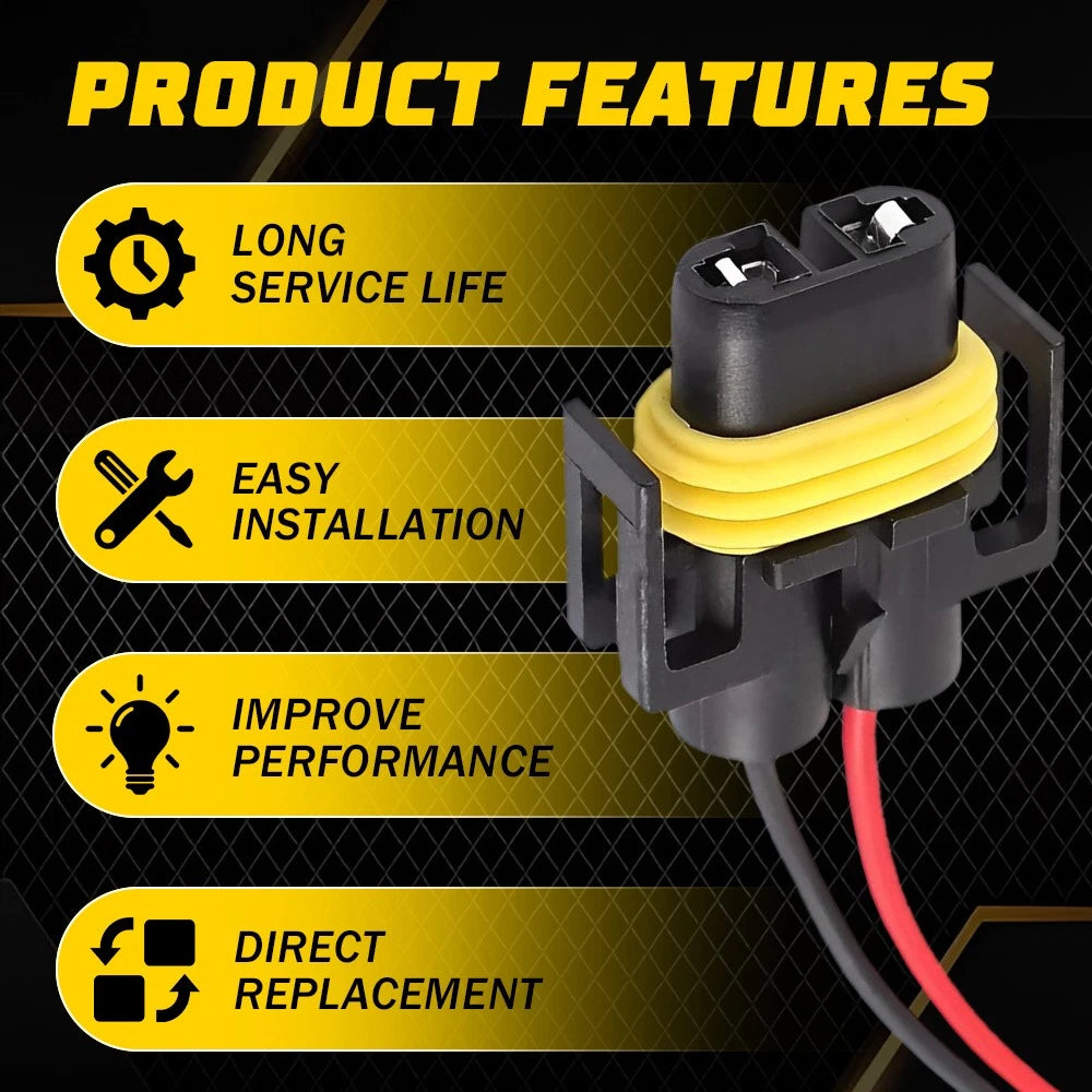 4X H11 H8 Female Connector Socket Wiring Harness Pigtail Adapters Replacement EA 6B93BC-57