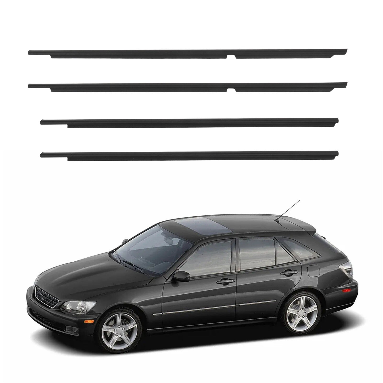 For 2001-2005 Lexus IS300 Front & Rear Door Window Seal Belt Molding 6B93BC-57