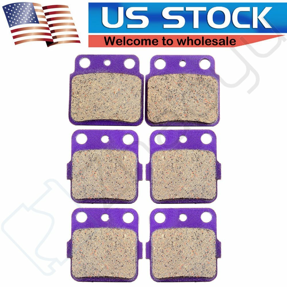 3 Pairs Brake Pads For 2003-09 Suzuki LTZ400 2x4 Quadsport Z400 Carbon Fiber 6B93BC-57