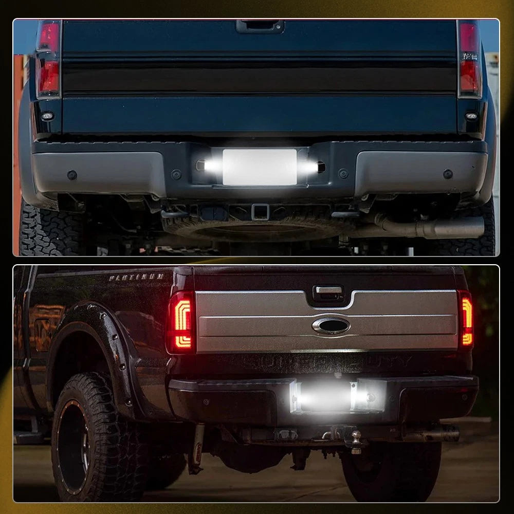 2x For Ford F150 F250 White LED License Plate Tag Light Wiring Harness Socket EA 6B93BC-57
