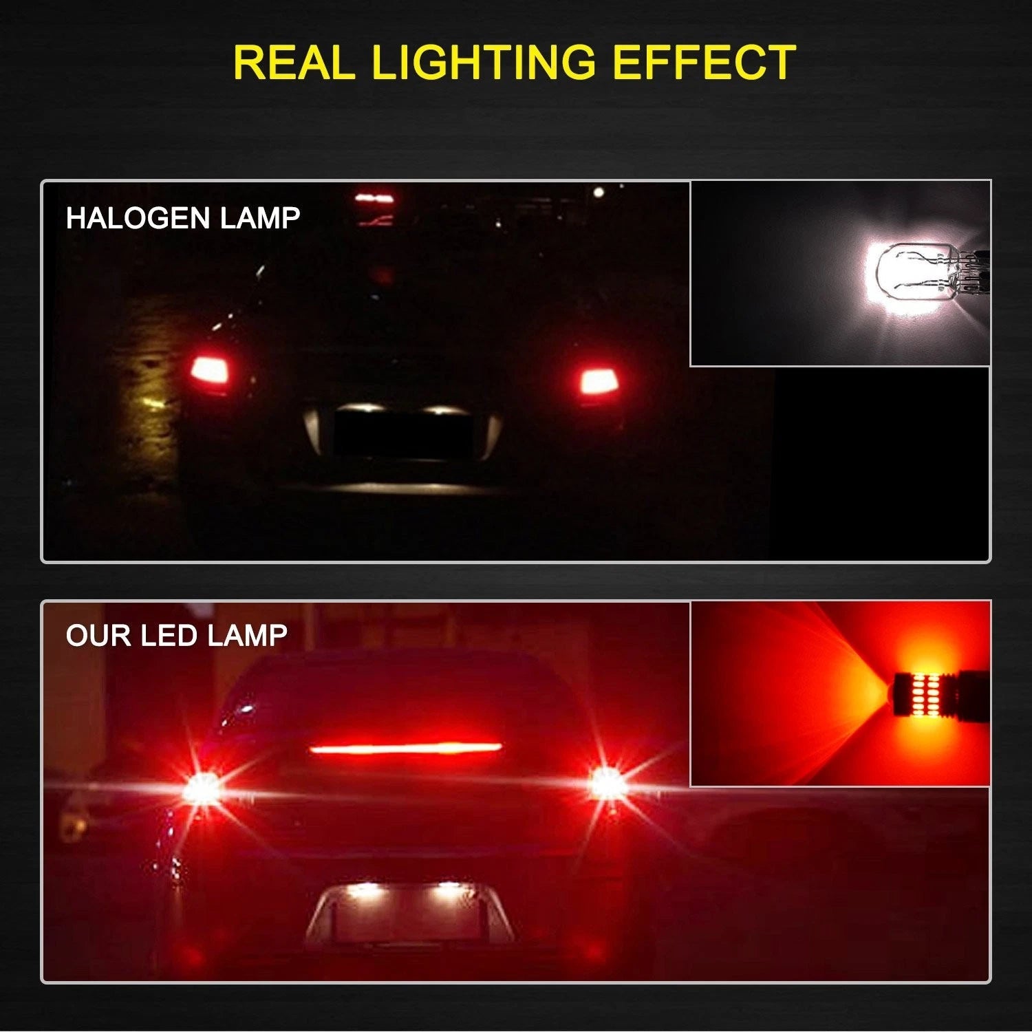 4X 7443 7440 Brake Tail Stop Light SUPER Red Flash Strobe Blinking LED Bulb EOA 6B93BC-57