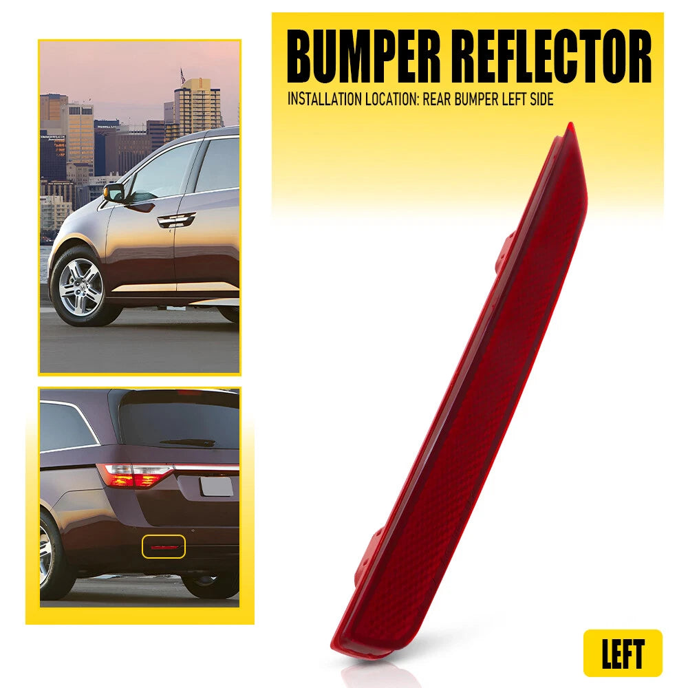 Red Left Driver Side Rear Bumper Reflector Light Case For 11-17 Honda Odyssey EA 6B93BC-57