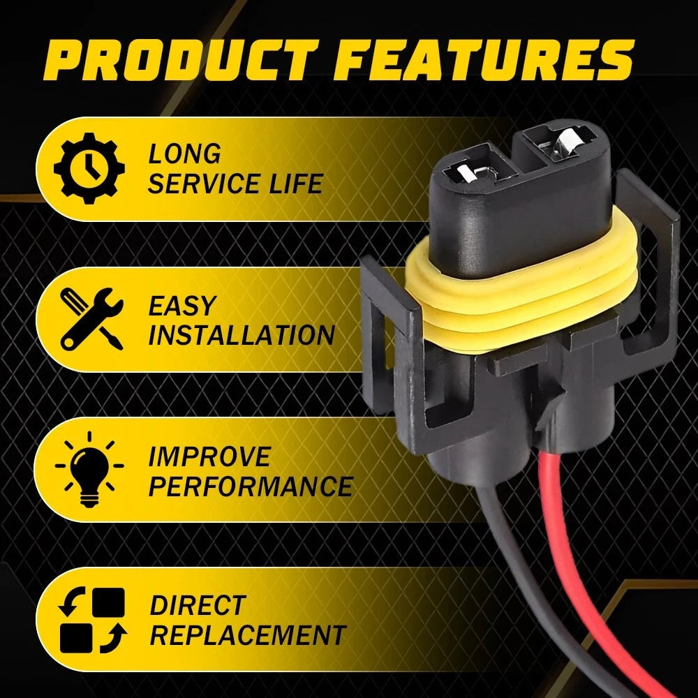 Wire Pigtail Female S H11 Two Harness HeadLight High Low Socket Connector Plug A 6B93BC-57
