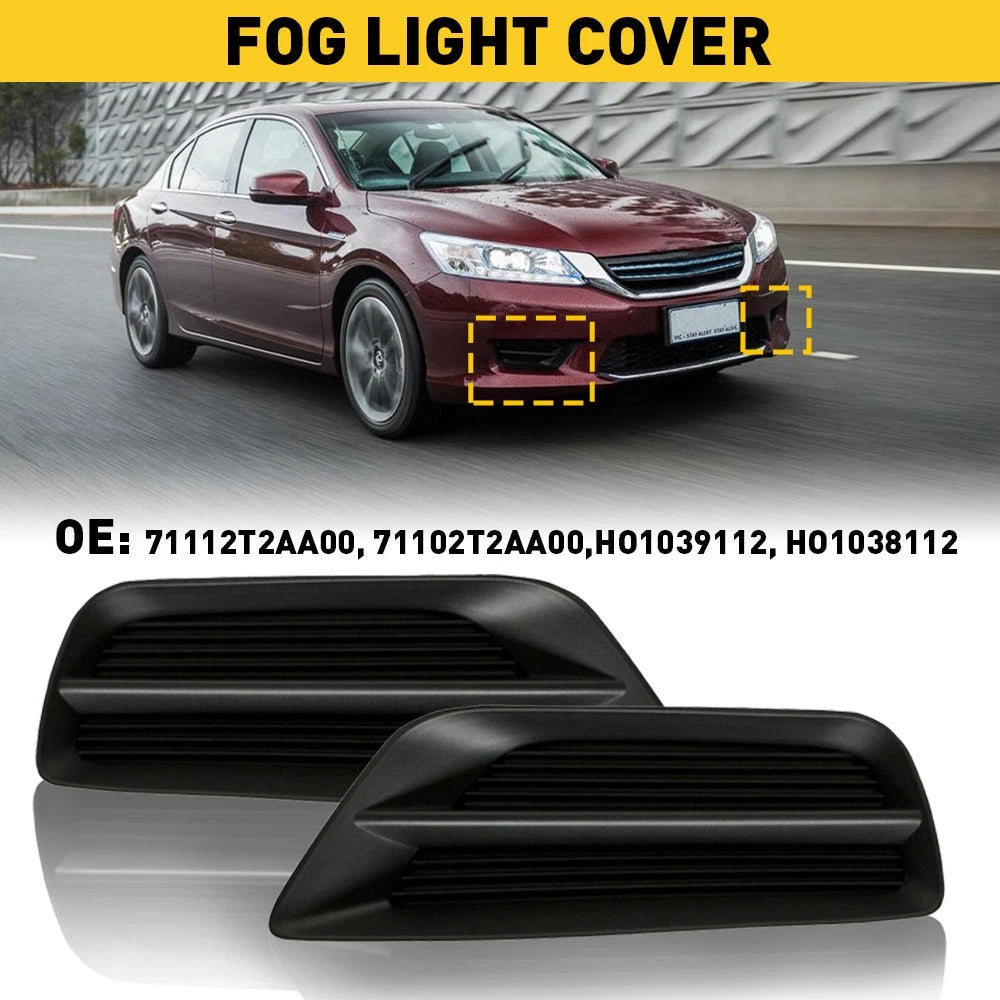 FRONT BUMPER FOG LIGHT LAMP HOLE COVER SET FOR 13-15 HONDA ACCORD SEDAN 4 DR EOA 6B93BC-57