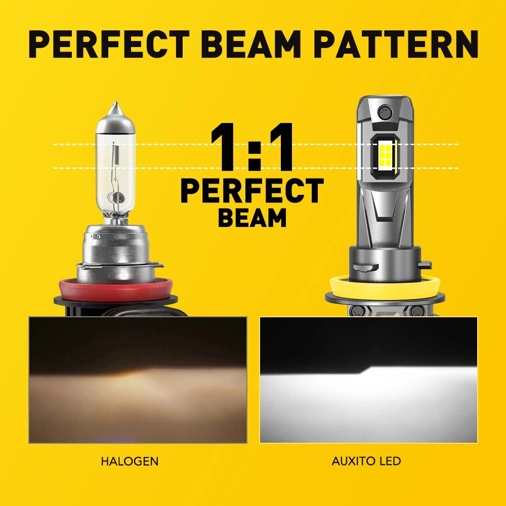 AUXITO H11 LED Headlight Kit Low Beam Bulb Canbus Super Bright 6500K White EOA AUXITO