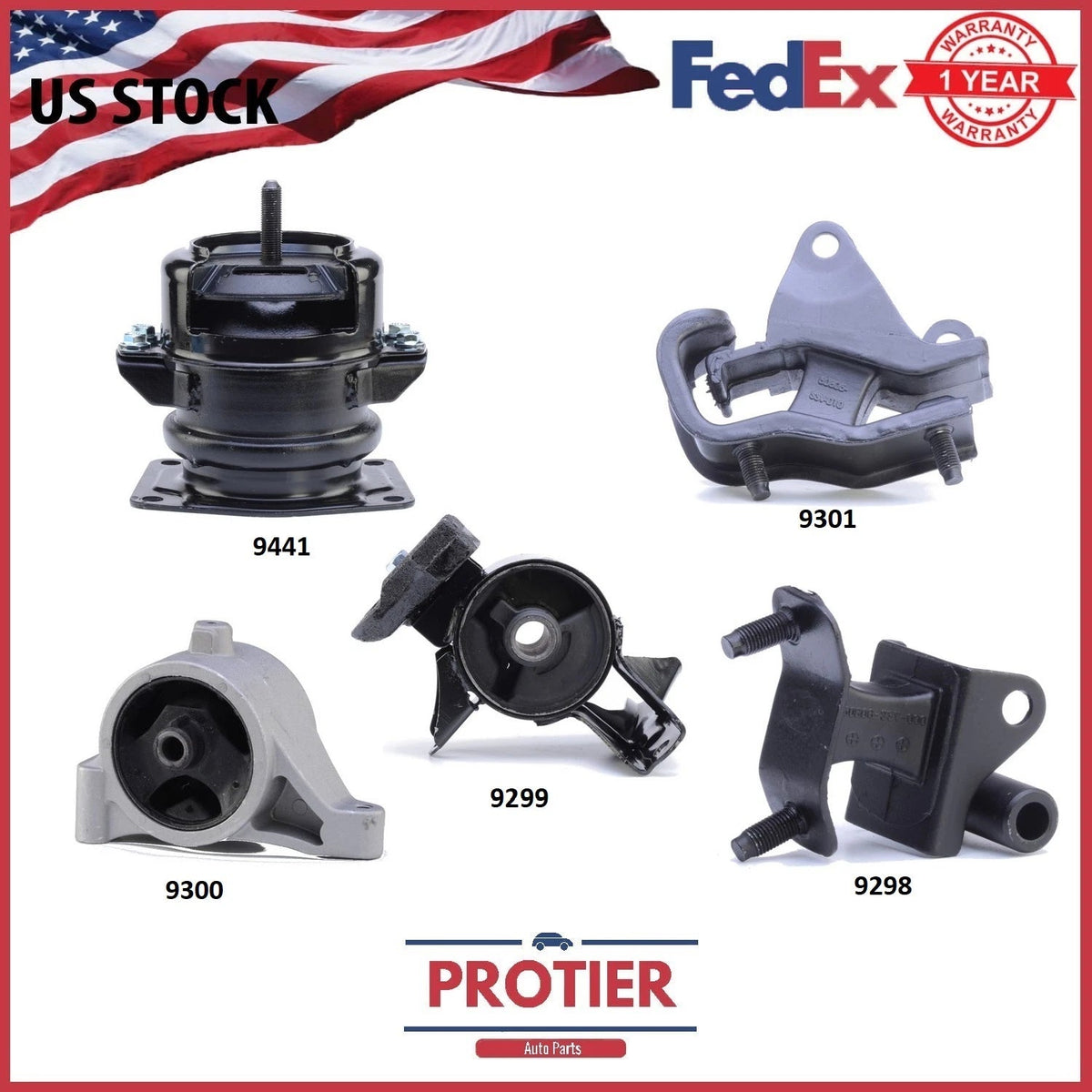Fits Honda Pilot 2003-2008 V6-3.5L Auto Motor & Transmission Mount Set 5 Pieces 6B93BC-57