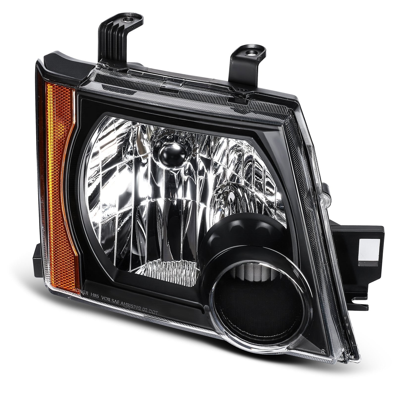 Pair Headlights Assembly For 2005-2010 Nissan For Xterra 2.5L 4.0L Black Amber 6B93BC-57