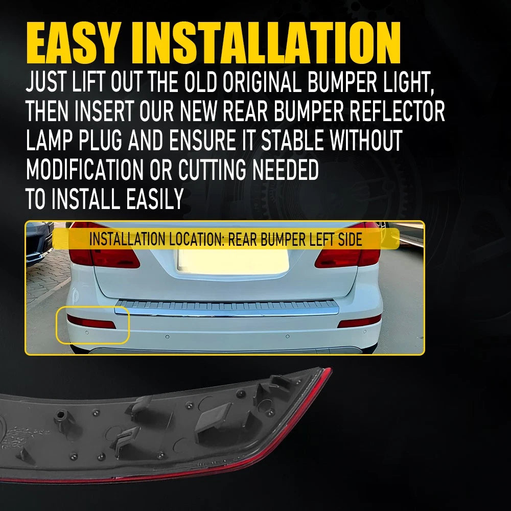 For 2010-12 Mercedes-Benz GL-Class Red Rear Bumper Reflector Lens 1648200974 EOA 6B93BC-57