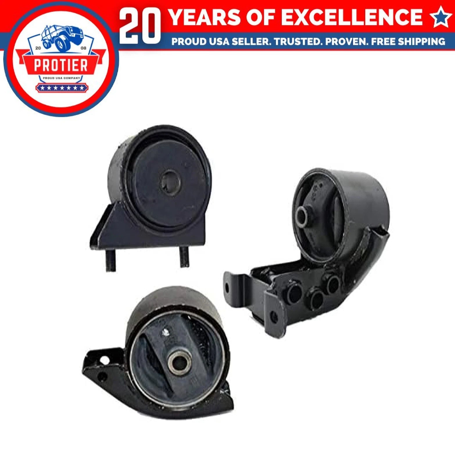 Fits 1997-1999 Hyundai Accent 1.5L SOHC MANUAL Engine Motor Mount Set 3PCS : 6B93BC-57