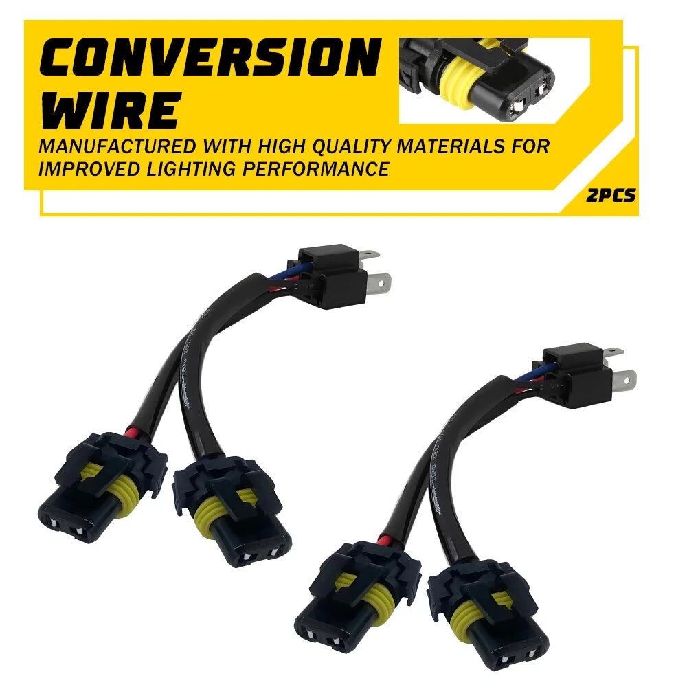 Conversion Wire H6054 to 9005 9006 Two Harness Head Light Bulb Adapter Socket EA 6B93BC-57