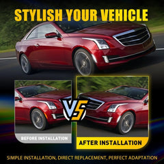 For Cadillac CTS ATS 2014-19 Clear White LED Bumper Side Marker Signal Light EOA 6B93BC-57