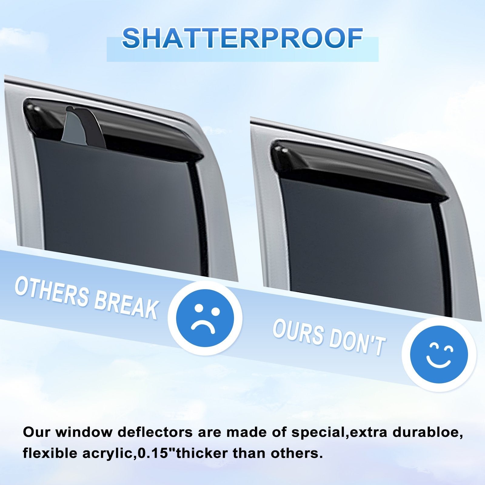 Window Visor Vent Rain Shades Deflectors For 99-16 Ford Super Duty Crew Cab 6B93BC-57