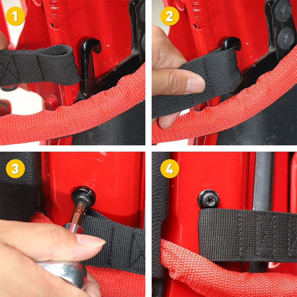2X Duty Black Heavy Check Door Limiting Strap For Jeep Wrangler CJ YJ TJ JK JKU 6B93BC-57