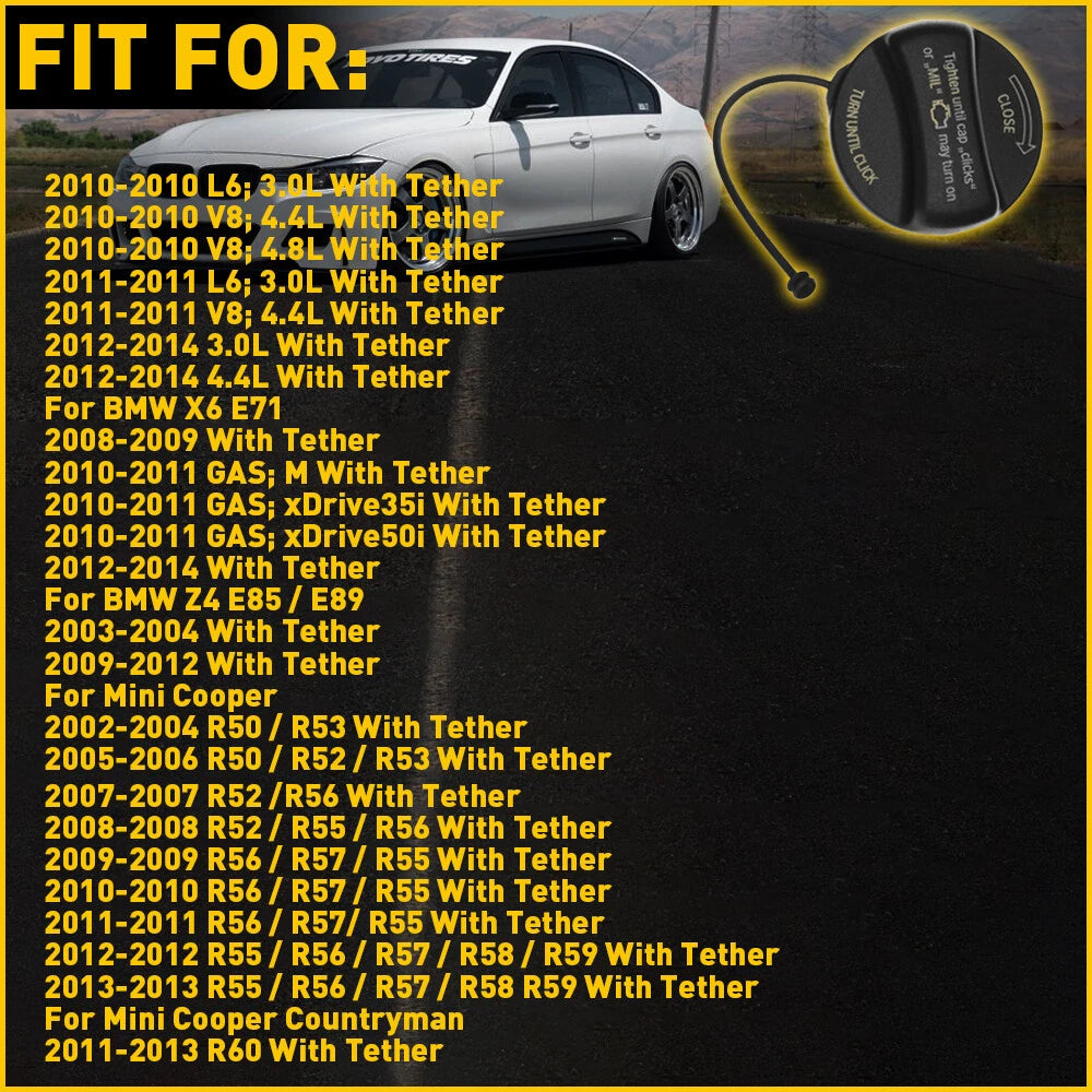 Fuel Tank Filler Gas Cap For BMW 320i 328i 330i 335i 530i 535i 545i 740Li USEOA 6B93BC-57