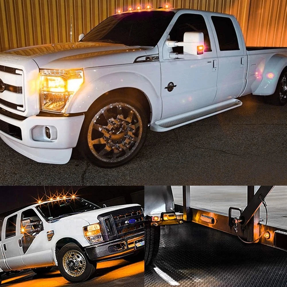 10X Amber Smoked Round Side Marker lights Truck Trailer 3/4"LED Bullet Light EOA 6B93BC-57