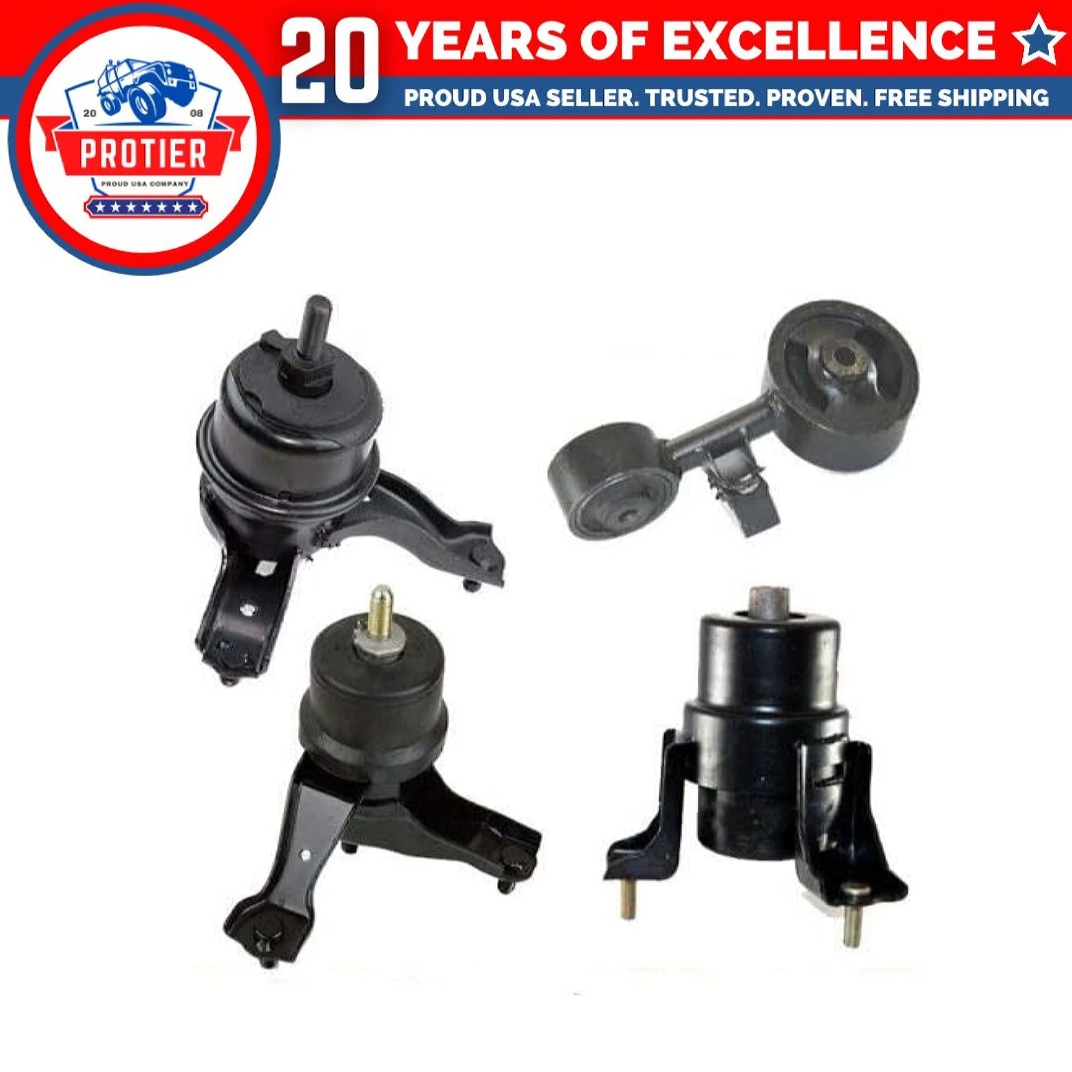 Fits 2004-2008 Toyota Solara 2.4L AUTO Trans Motor & Trans Mount Set 4PCS : 6B93BC-57