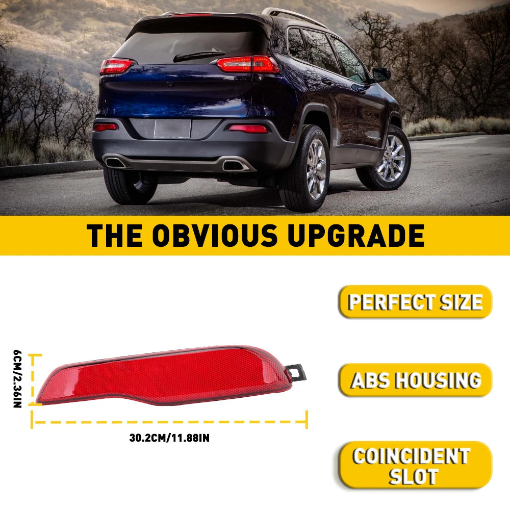 For 2014-2018 Jeep Cherokee Right Rear Passenger Side Bumper Reflector Red Lens 6B93BC-57