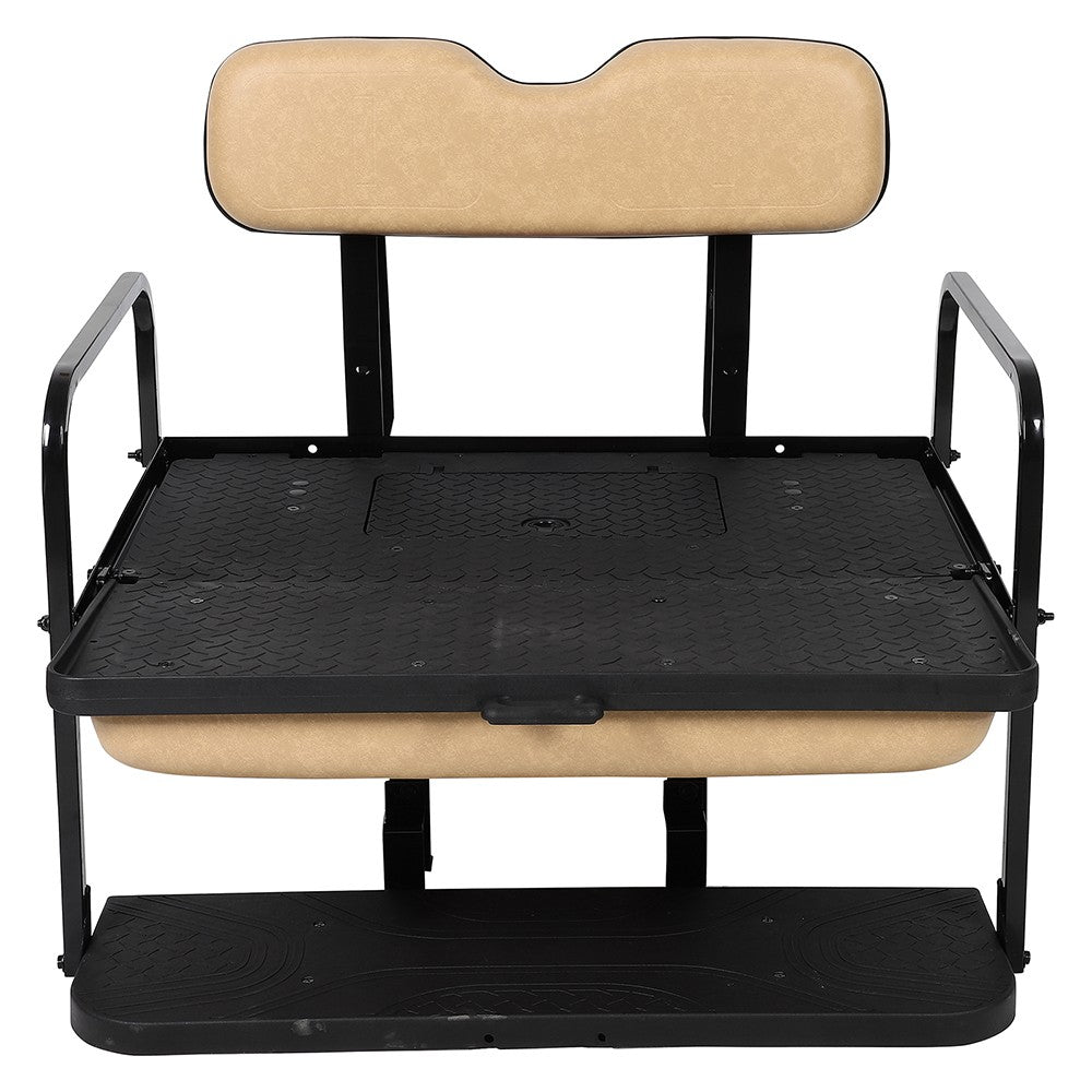 Rear Flip Seat Fits EZGO TXT Golf Carts (1994.5-Up) Tan Cushions KOEEP