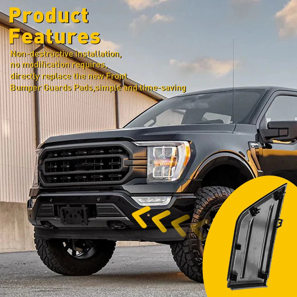 Front Bumper Guard Insert Pad End Cap Cover LH &RH for 2021-2023 Ford F150 F-150 6B93BC-57