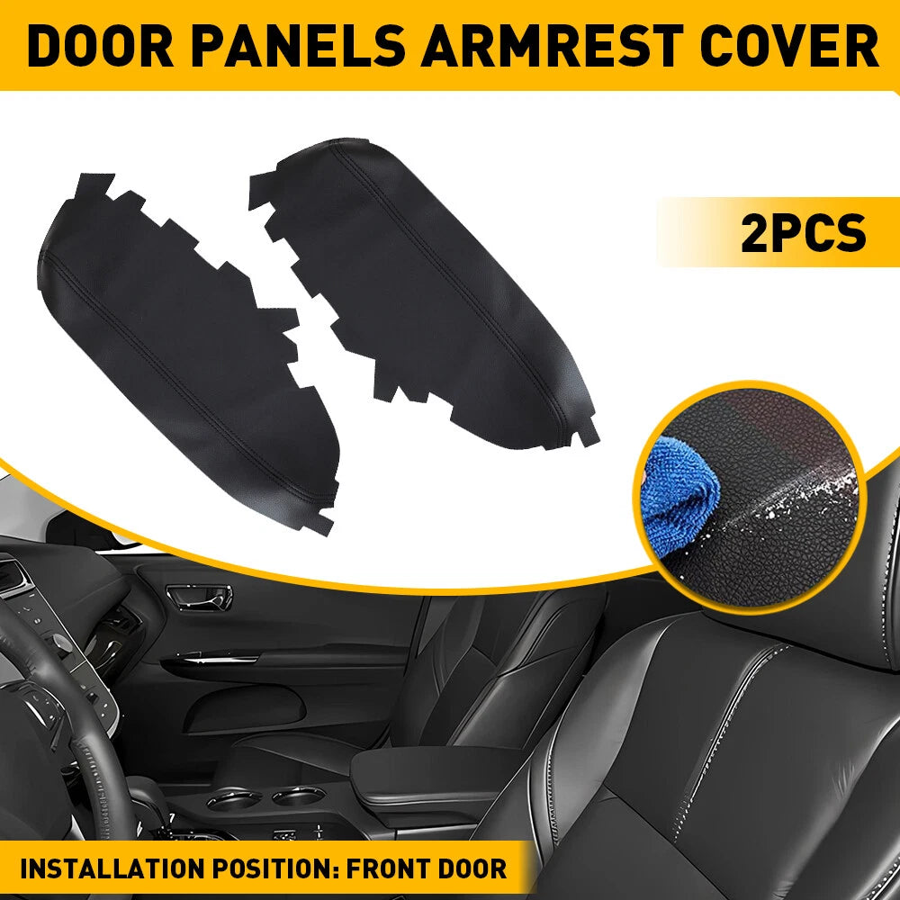FOR 2013-2018 Toyota Avalon Leather Armrest Door Panel Cover Black Durable EOA 6B93BC-57