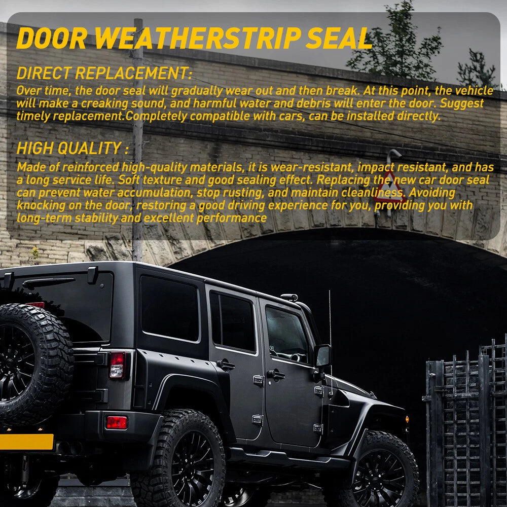 For 2007-2018 Jeep Wrangler Front JK Door Weatherstrip Seal LH RH Set of 2 US 6B93BC-57