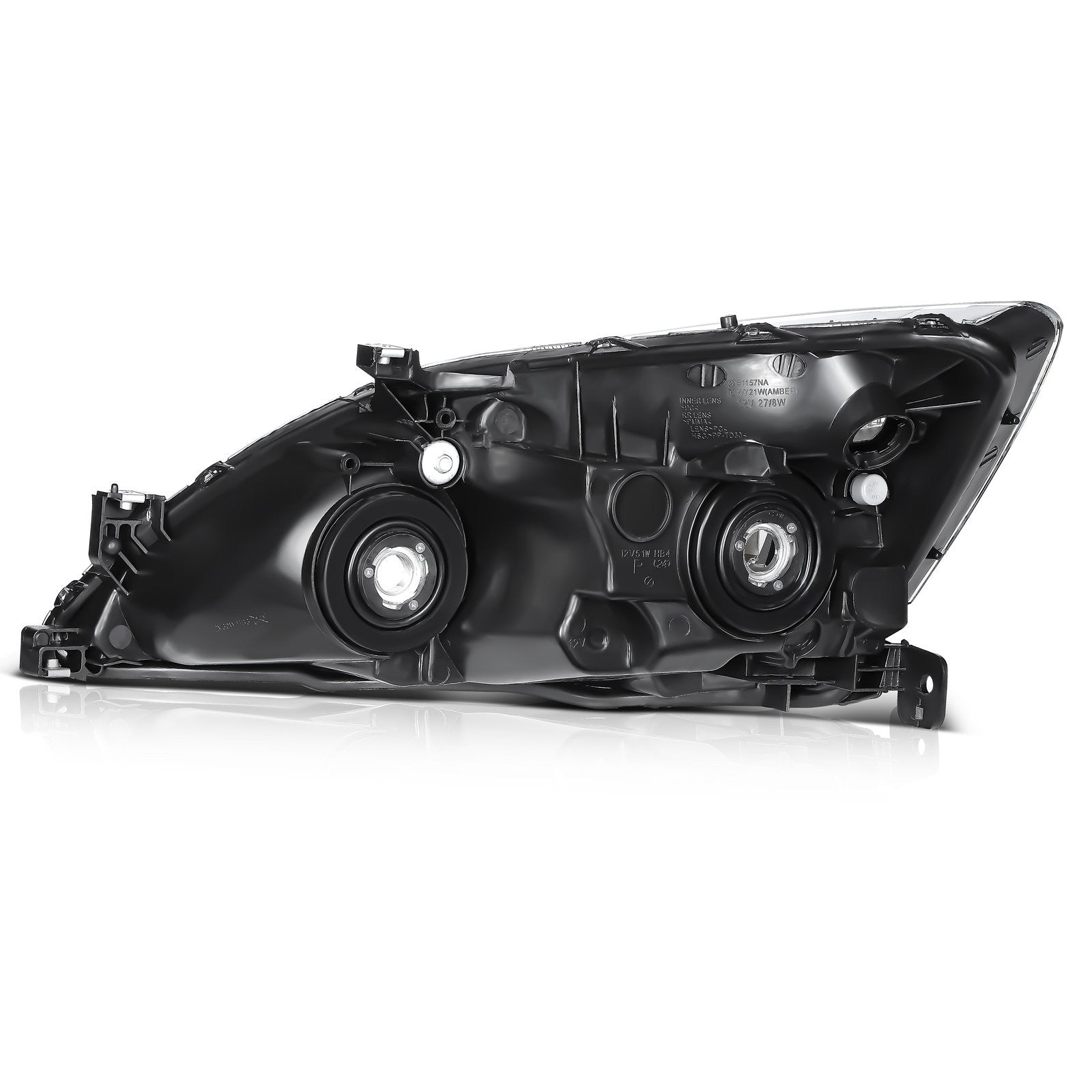 For 2003-2007 Honda Accord Black Clear Lens Left+Right Pair Headlights Assembly 6B93BC-57