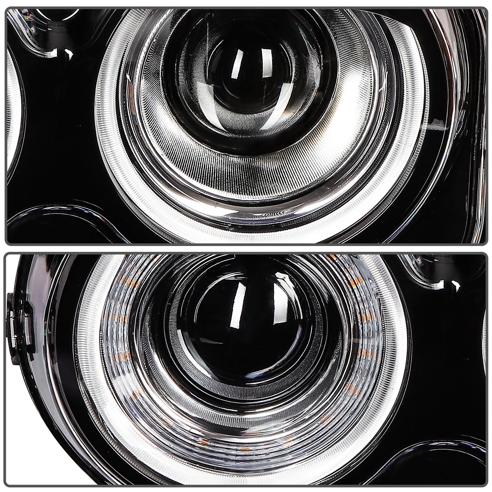 Pair Kit LED Black Headlights Assembly For 2015-2022 Dodge Challenger Black 6B93BC-57