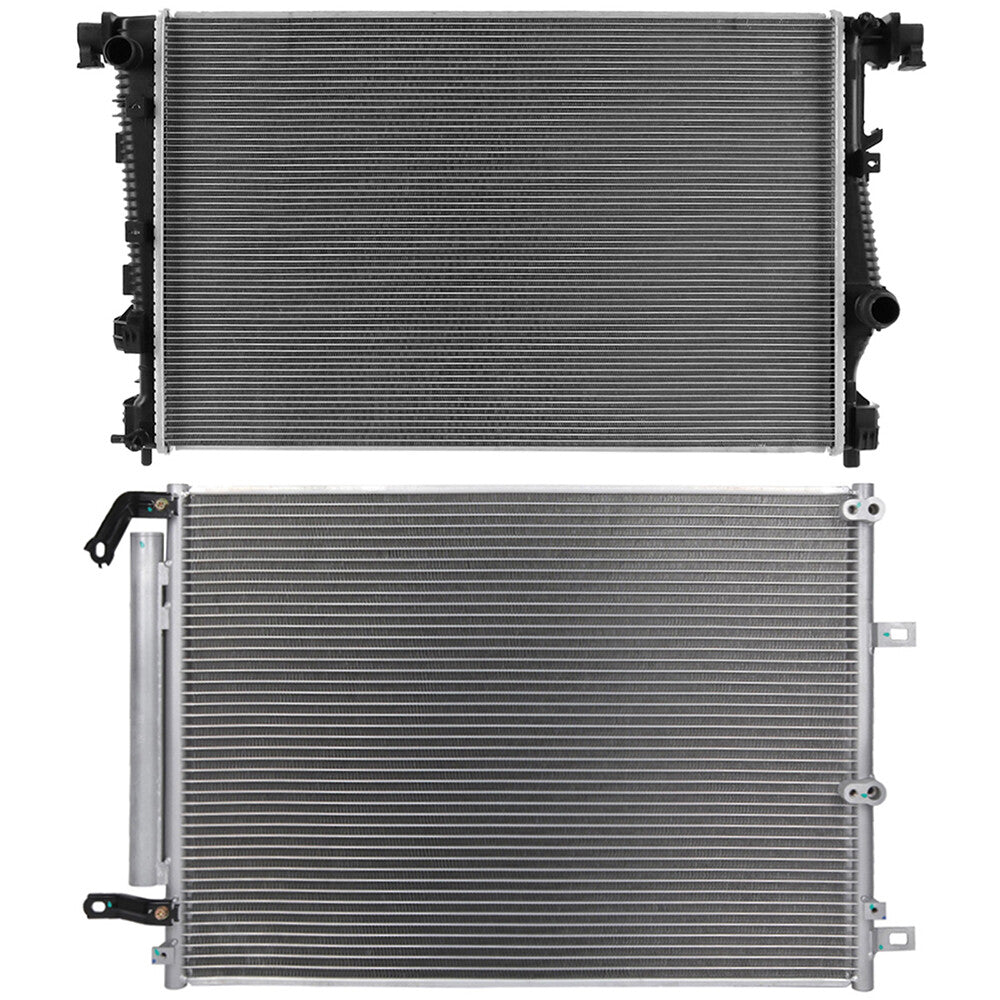 Aluminum Radiator & AC Condenser Cooling Kit For 2014-2017 2018 Jeep Cherokee 6B93BC-57