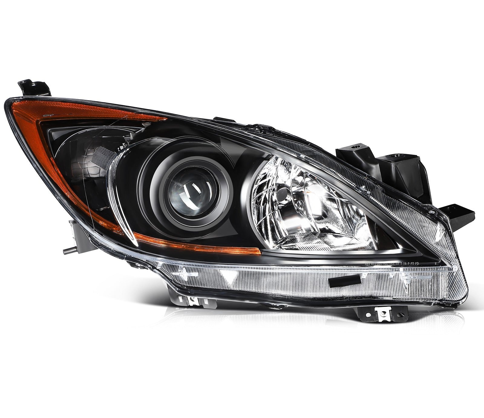 Pair Kit Headlights Assembly For 2010-2013 Mazda 3 Sport 2.0L 2.5L Black Amber 6B93BC-57