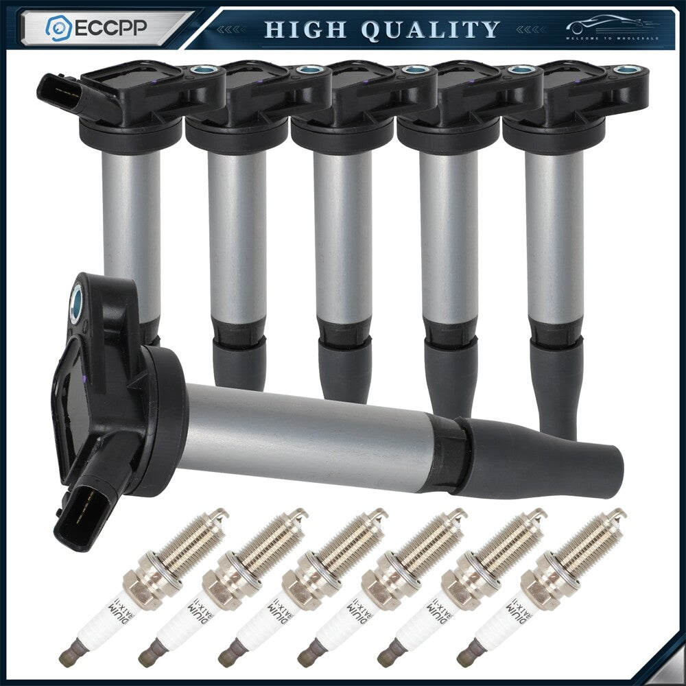 6 For 3.5L V6 GS350 GS450h IS300 IS350 Tacoma RC350 Ignition Coil Spark Plugs 6B93BC-57