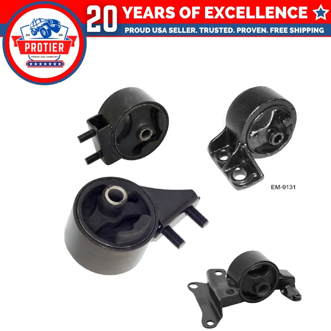 Motor & Trans Mount Set for 1990 - 1995 Mazda 323 1.6L 4PCS Replaces A2648; 6B93BC-57