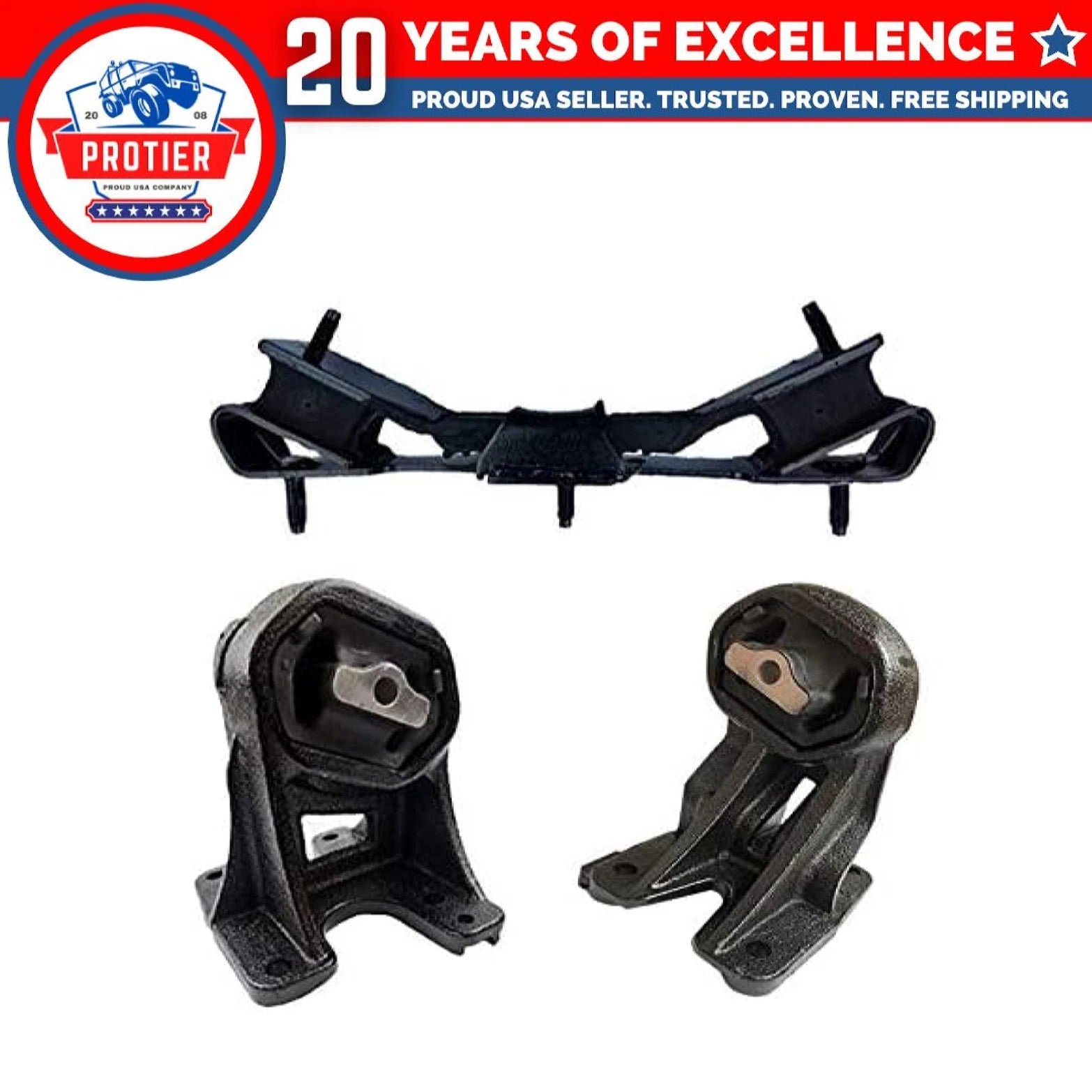 Fits 2009-2012 Dodge Ram 1500/Ram 1500, 5.7L RWD Motor & Trans Mount 3pc 6B93BC-57