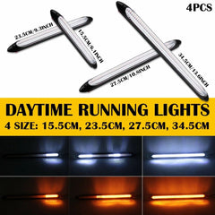 2x LED Switchback DRL Tube Light Strip Amber White Sequential Flow Turn Signal 6B93BC-57