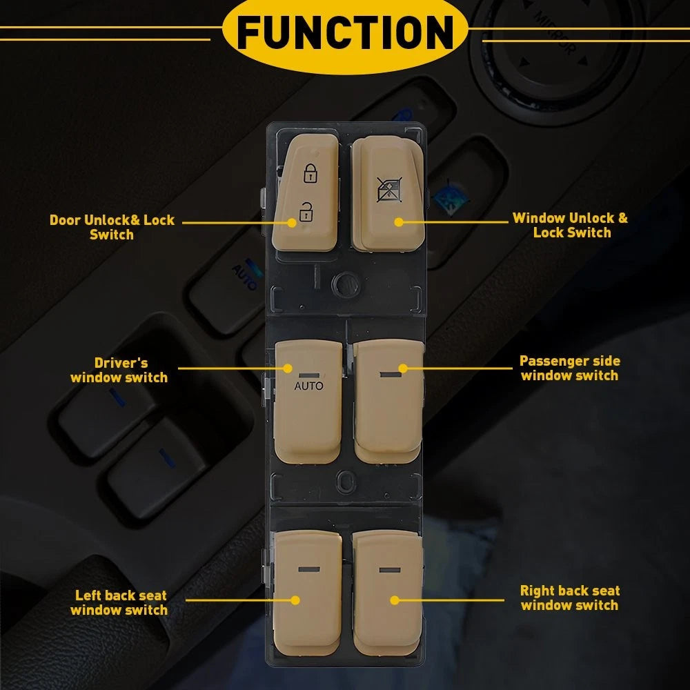 Master Power Window Switch for Sonata Hyundai 2011-2015 Front LH Beige EOA 6B93BC-57